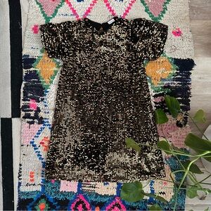 Zara Black and Gold Sequin Dress